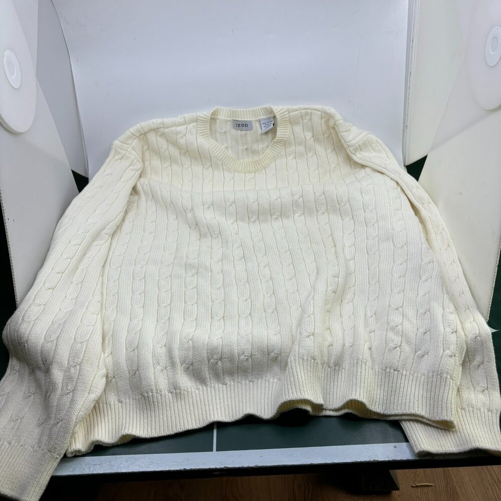Izod Men's Sweater - Cream - XXL